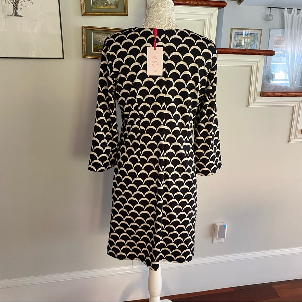 JB JULIE BROWN Black & White Scallop Pattern Dress XL NWT - Picture 4 of 7